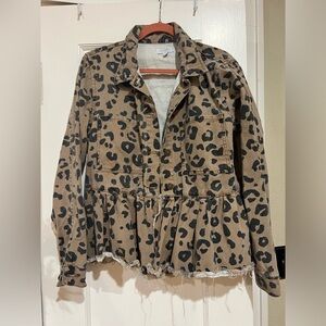 Women’s leopard denim jacket